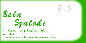 bela szaloki business card